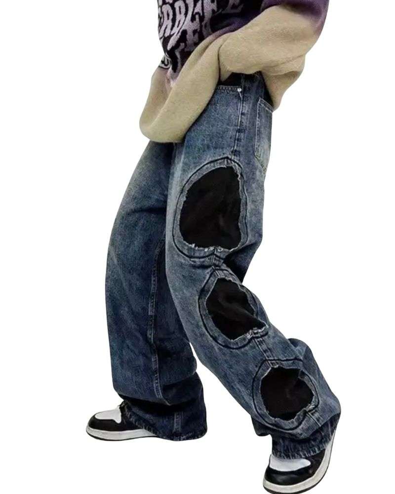 Men's Autumn Fashion Loose Baggy Jeans Street Hip Hop Style